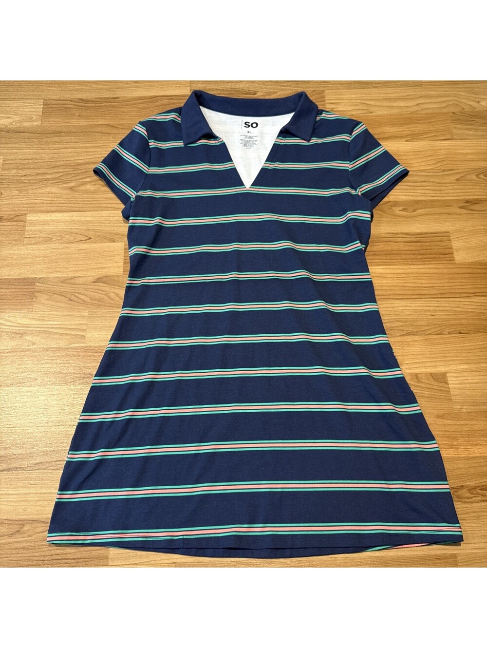 SO Juniors Navy Blue Striped Dress Size XL